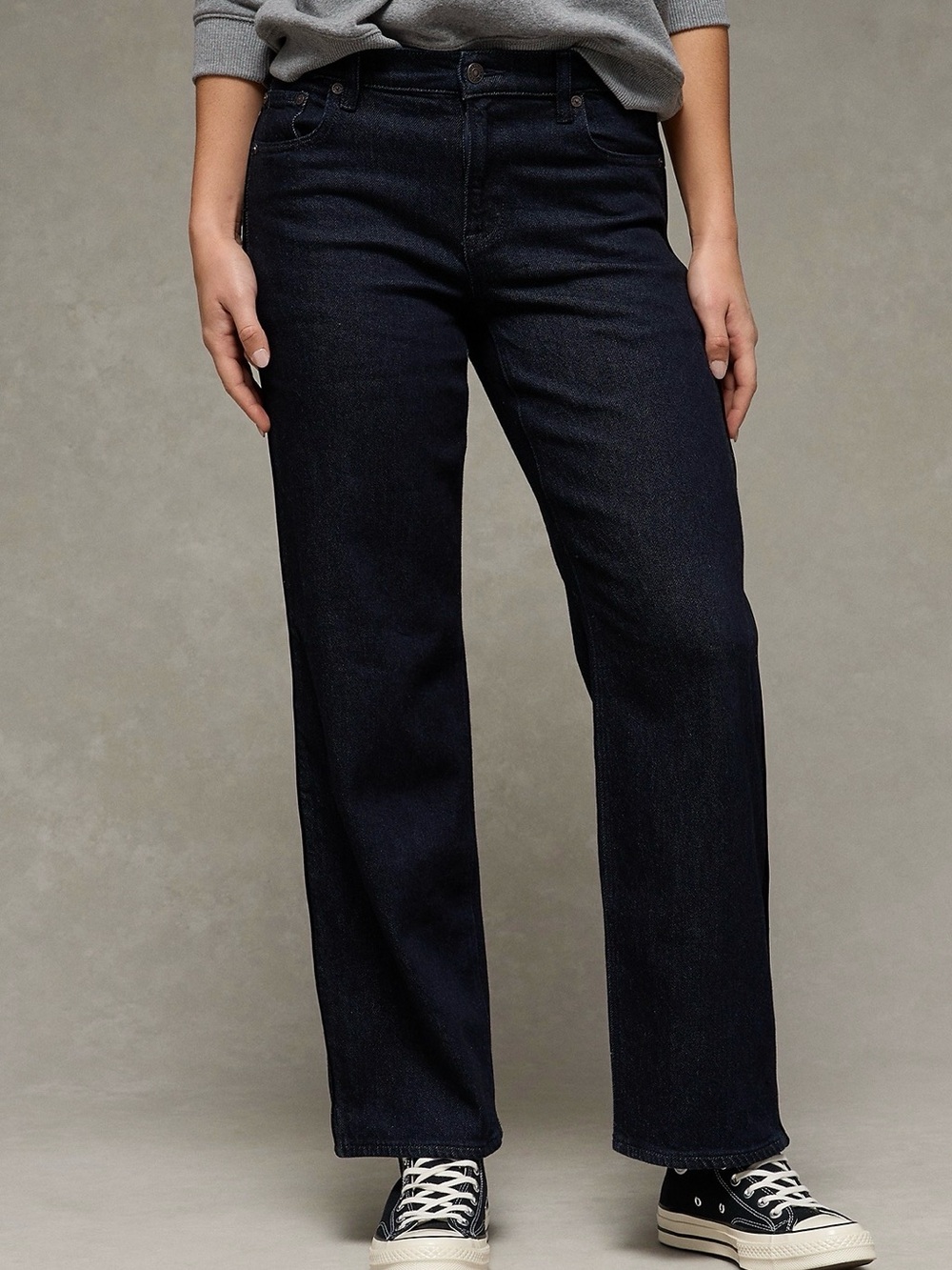 American Eagle Outfitters Dark Indigo High-Rise Straight Jeans